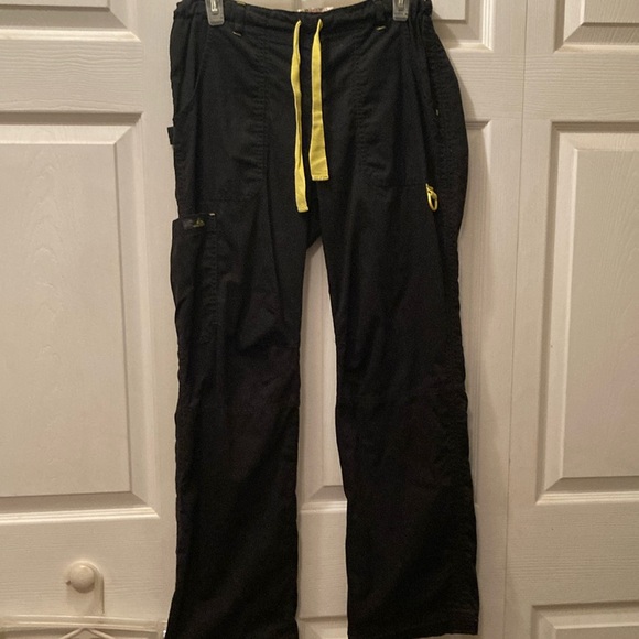 Koi Scrub pants with yellow accents.. size S with full elastic waist - Picture 1 of 5